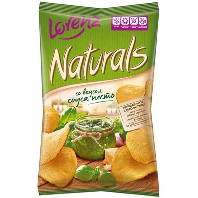 Картоф.чипсы Naturals со вкусом соуса песто 100гр.1/25