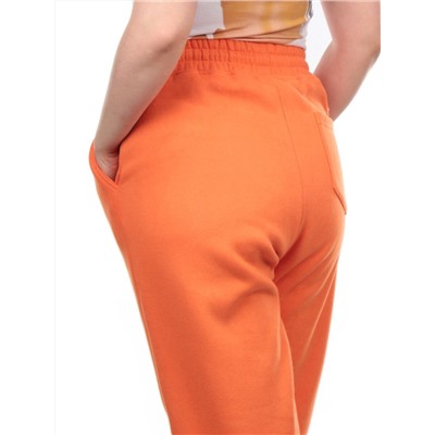 M055 ORANGE Брюки спортивные женские на флисе (100% хлопок) 7986