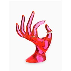 Подставка для украшений QF «Рука», 10.5×8×16 см, розовая