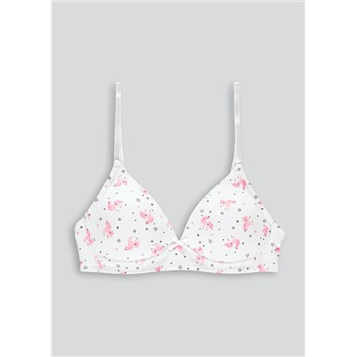 Girls Unicorn Print Moulded First Bra (28AA-34A)