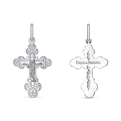 крест из серебра штампованный белый