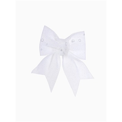 Ёлочные игрушки 2 шт., бантики, «Зимнее волшебство. Бант с пайетками» пластик, 12×12 см, белый