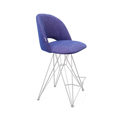 Стул полубарный SHT-ST34/S66-1
                        синий мираж / хром лак