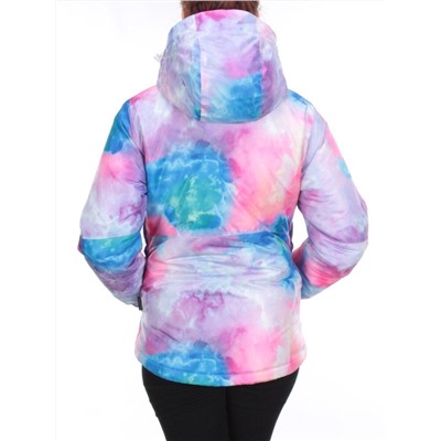 W1609-2 PINK/BLUE PRINT Куртка горнолыжная женская ERUITOR (100 гр. холлофайбера)