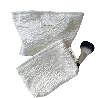 White capacious cosmetic bag, handheld organizer bag to go out, travel bag, liner