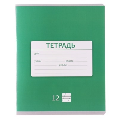 Тетрадь 12 листов в косую линейку, Calligrata «Однотонная. Школьная», обложка мелованная бумага, МИКС