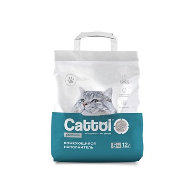Наполнитель минеральный комкующийся Cattoi Premium 5 кг,пластиковый пакет