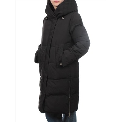 7726 BLACK Пальто зимнее женское (200 гр. холлофайбер)