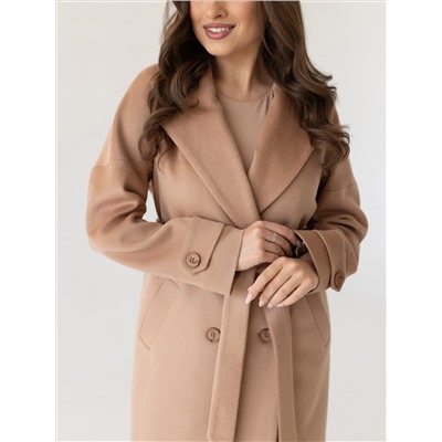 Пальто женское демисезонное 22970 (кэмел/ворсовая ткань)