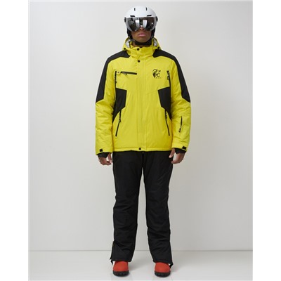 Горнолыжный костюм мужской зимний желтого цвета 02381J