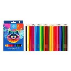 Карандаши цветные Jumbo 36 цветов K-I-N 3145 Triocolor bear, трехгранные, картонная упаковка