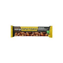 «Nut&Go», батончик Protein, миндаль с карамелью и морской солью, 40 г (упаковка 18 шт)