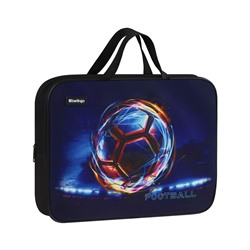 Папка текстильная с ручками 1 отделение, А4 Berlingo "Cyber Football", 350*265*80мм, текстиль, на молнии