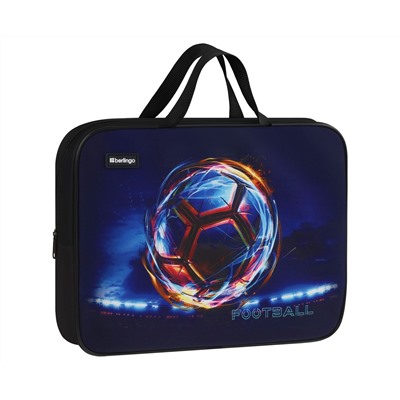 Папка текстильная с ручками 1 отделение, А4 Berlingo "Cyber Football", 350*265*80мм, текстиль, на молнии
