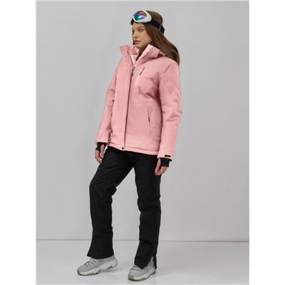 Горнолыжная куртка женская зимняя персикового цвета 7015_1P