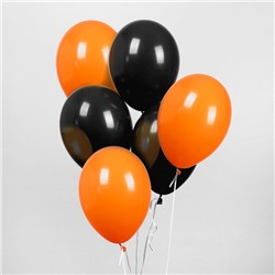 Воздушные шары латексные 12" «Чёрный и оранжевый», 50 шт., пастель