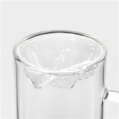 Кружка Magistro «Горы», 330 мл, стекло, прозрачная