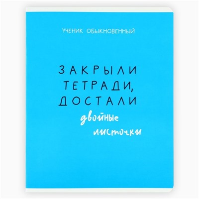 Тетрадь в клетку, 48 л., А5, на скрепке, блок №2 «Типичный ученик», твин лак, уф лак, МИКС