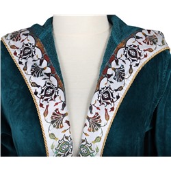 Халат Велюровый Женский (M) Ahsen Petrol Bayan Bornoz Medium - EcoCotton