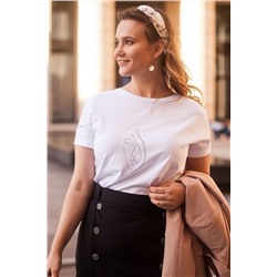 Футболка из премиального хлопка с высоким содержанием эластана с принтом