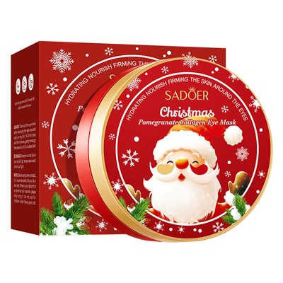 Гидрогелевые патчи для век с гранатом SADOER, 80гр/ 60шт (Новогодняя серия)