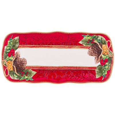 БЛЮДО LEFARD "ШИШКИ" ПРЯМОУГОЛЬНОЕ 35*16,5*2,5 СМ (КОР=12ШТ.)