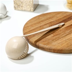 Половник-шумовка Доляна, 27 см, бежевый