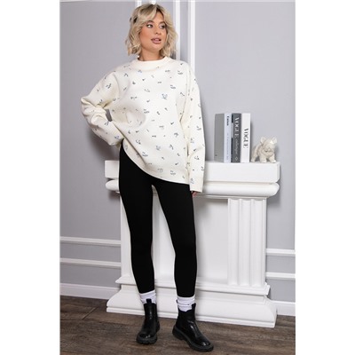 Лосины в рубчик утепленные нью (черные) Б14807-7М