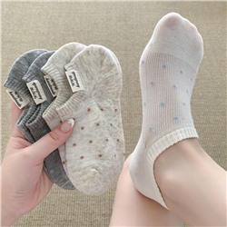 Japanese spring and summer cloth polka dot boat socks ins shallow mouth socks for women without falling out of invisible socks polka dot boat socks for women