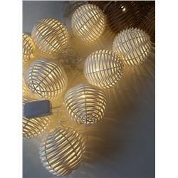Деревянные Фонарики 10LED Белые