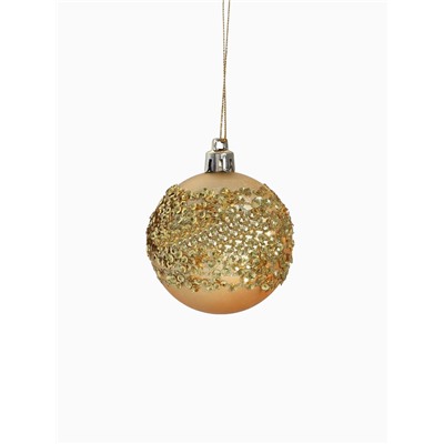 Ёлочные игрушки «Ночная вьюга», шары новогодние, набор 8 шт., d=6 см, золотистый
