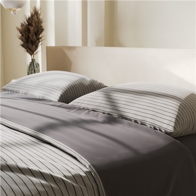 Постельное бельё Этель евро Stripes 200х215 см,225х240 см,50х70± 3 см - 2 шт, новосатин