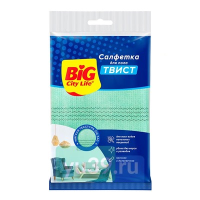 Салфетка для пола BiG City Твист вискозная, 1 шт.