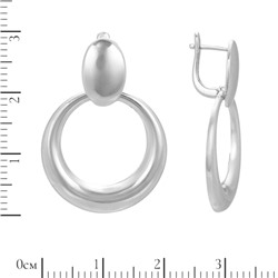 Серьги 'Ренч', родий ТПС.171БКR