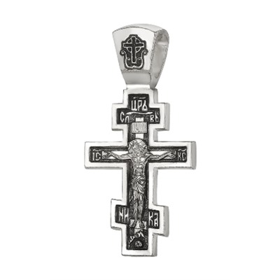 Крест из серебра литье частичное чернение