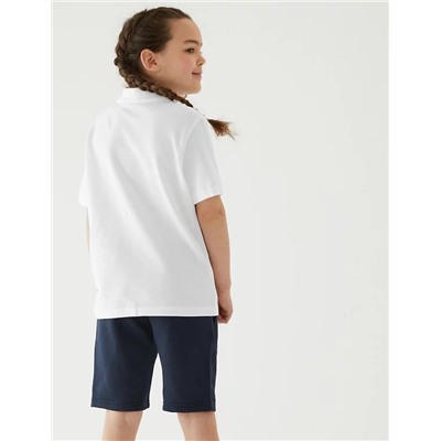 3pk Unisex Pure Cotton School Polo Shirts (2-16 Yrs)