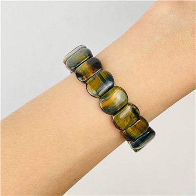 Радуга Самоцветов Браслет из Тигрового и Соколиного глаза