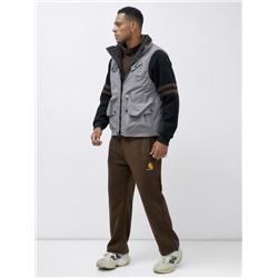 Жилет мужской утепленный спортивный серого цвета 15323Sr