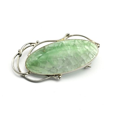Брошь флюорит "Овал" 63*30мм.