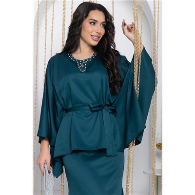 Костюм с юбкой Альсия (изумрудный) К14392-5М