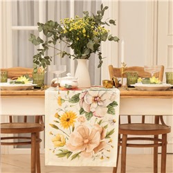 Дорожка на стол Этель Red flowers 40×146 см, 100% хлопок, саржа 190 г/м²