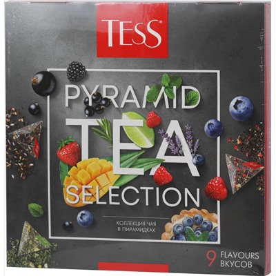 TESS. Набор чая в пирамидках (9 видов) 82 гр. карт.пачка, 45 пирамидки