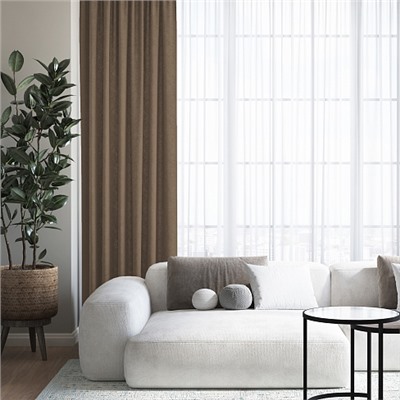 Штора "Волшебная Ночь" Канвас / Кофе