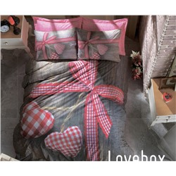 Комплект Постельного Белья Евро 2 сп. Ранфорс 3D Life Ranforce Lovebox Kirmizi - cotton box