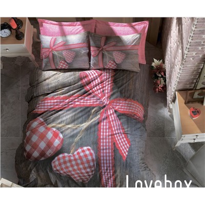 Комплект Постельного Белья Евро 2 сп. Ранфорс 3D Life Ranforce Lovebox Kirmizi - cotton box