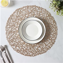 Салфетки сервировочные на стол Доляна «Паутинка», d=38 см, 4 шт., золотые