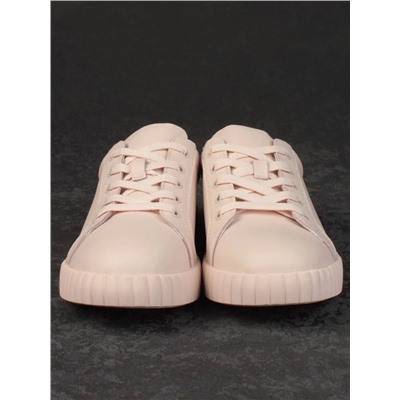 05-PDA175-3 BEIGE/PINK Кроссовки женские (натуральная кожа)