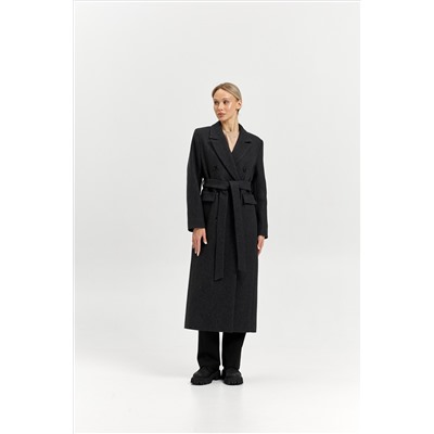 Пальто женское демисезонное 26326 (серый/диагональ)