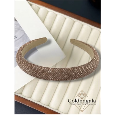 Ободок для волос со стразами объемный Арт ОБ6/005