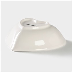 Салатник Доляна «Сердце»,130 мл, 12.5×11.5 см, керамика, белый